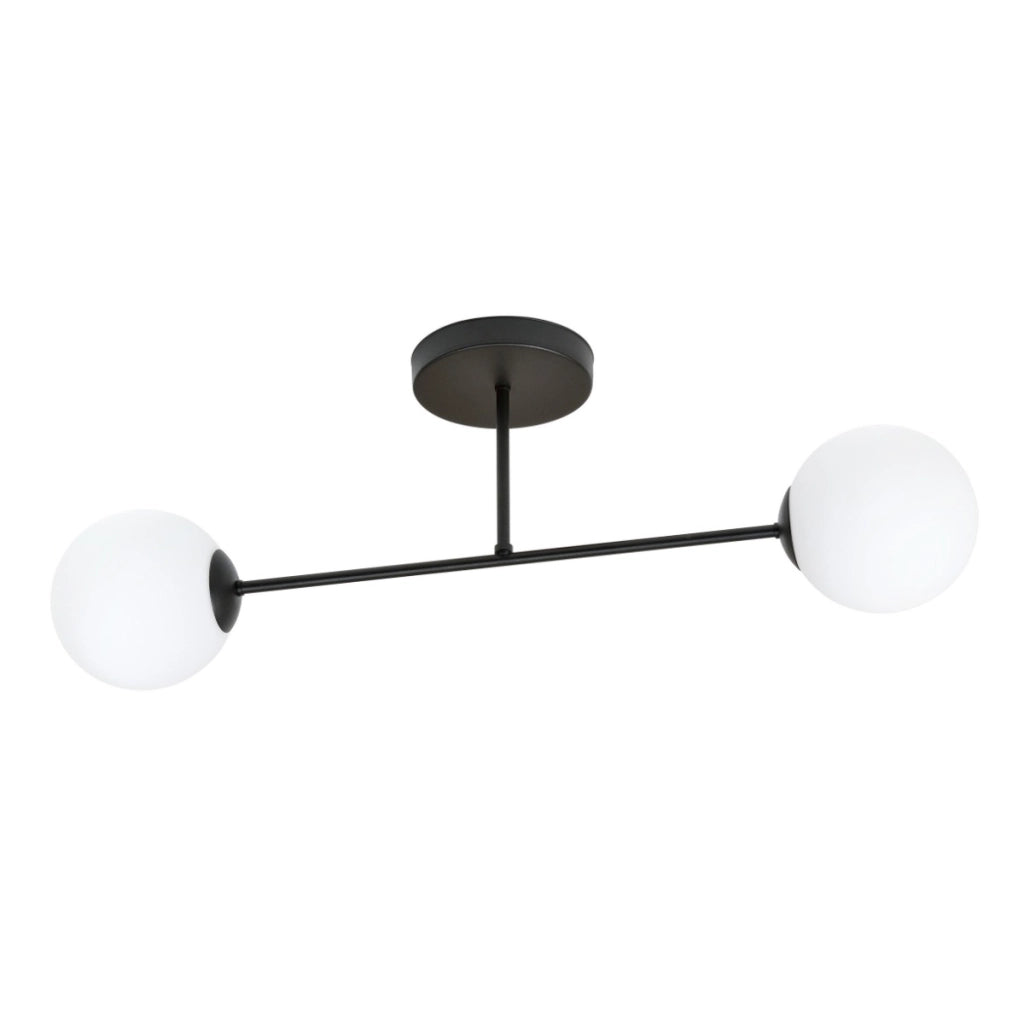 Emibig Plafoniera ROMA 2 2xE14 nero bianco opaco 55cm
