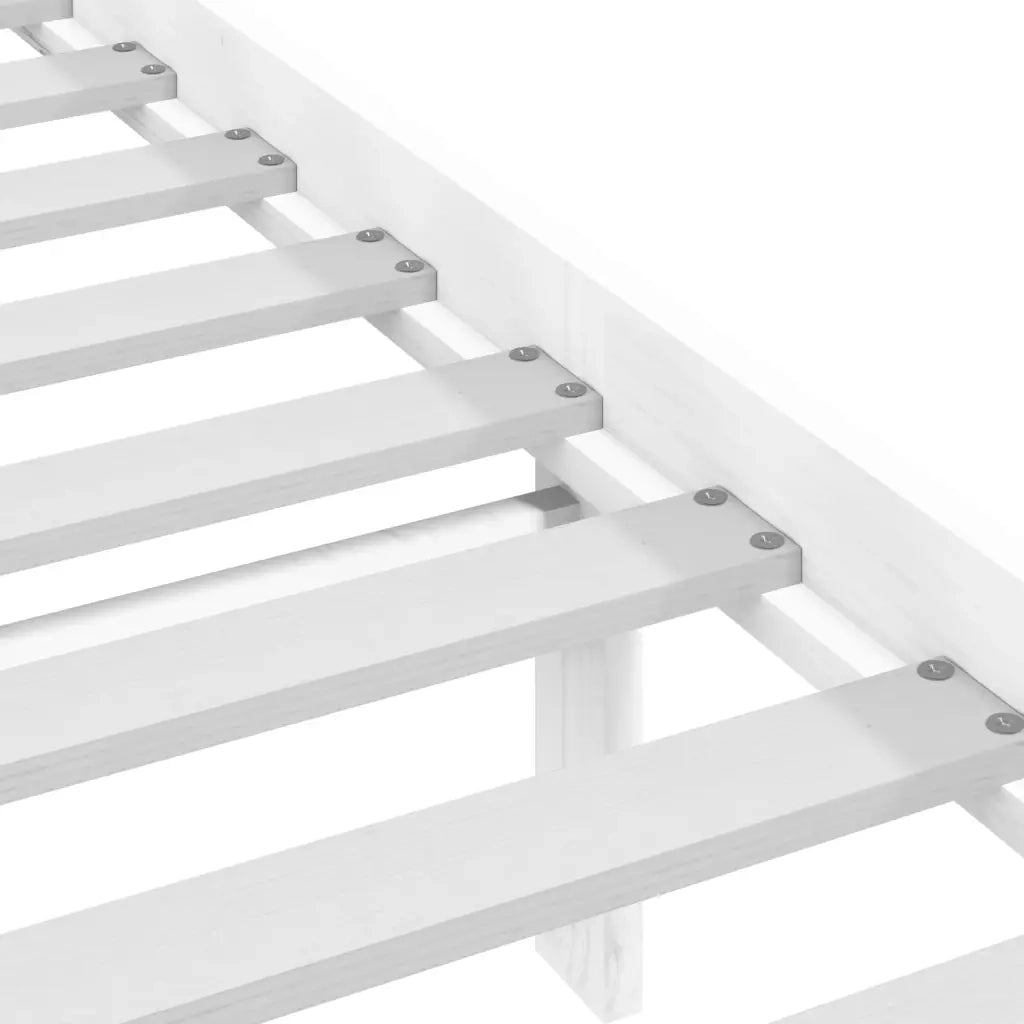 Giroletto-Struttura Letto Bianco in Legno Massello di Pino 200x200 cm 656526