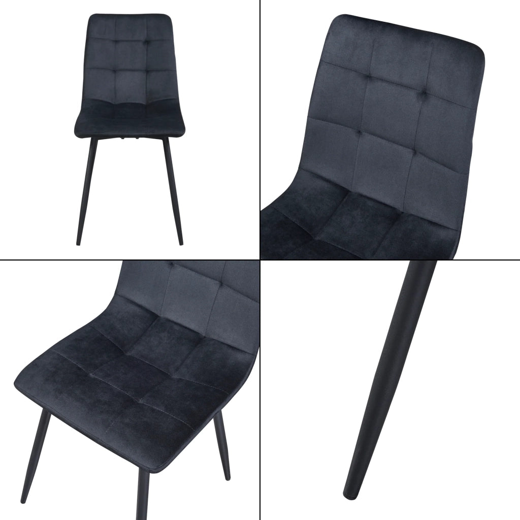 Set di 2 sedie da pranzo/soggiorno/cucina dal design moderno con gambe arrotondate 89 x 44 x 45 cm nero 03_0009631