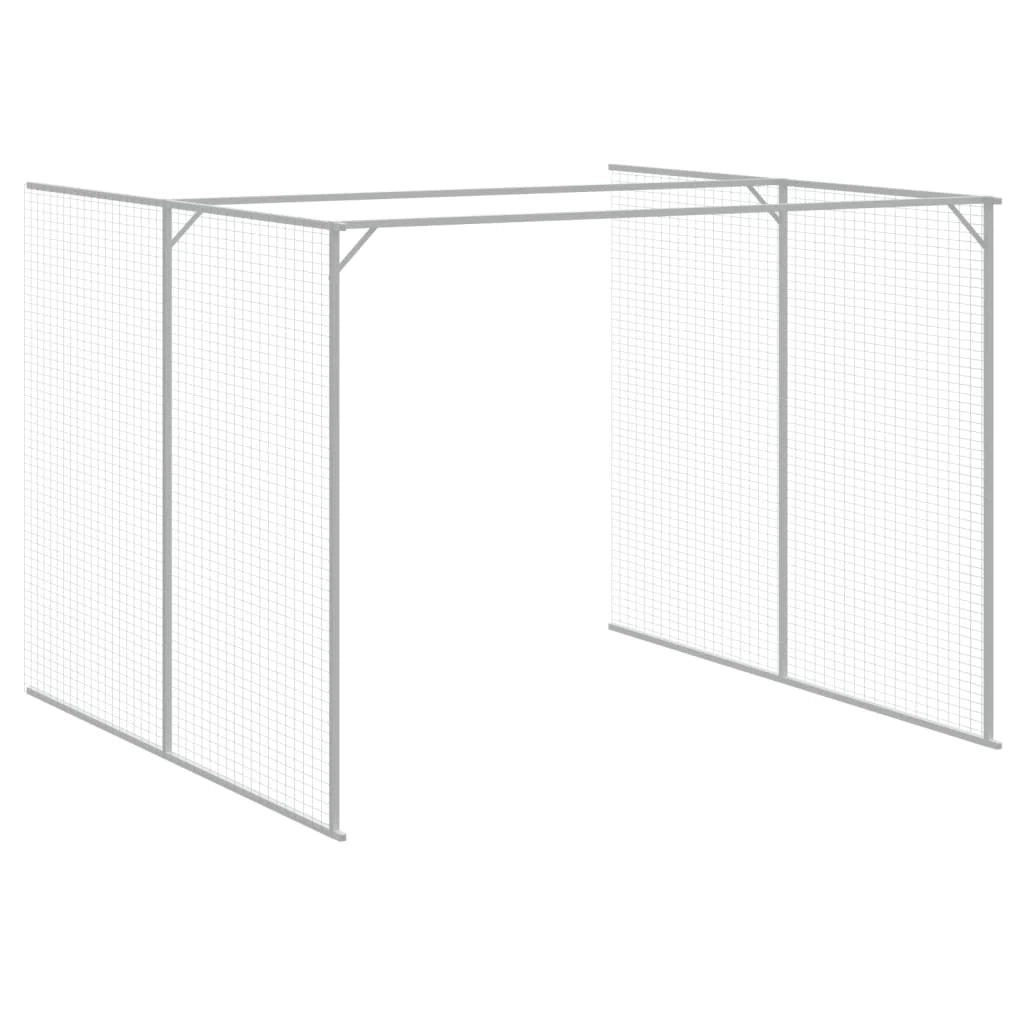 Cuccia per cani con recinto chiaro 214 x 661 x 181 cm grigio 02_0043509