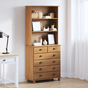 Hutch Â“ASKIMÂ” Miele bruno 91x40x199.5 cm Legno massello Pino