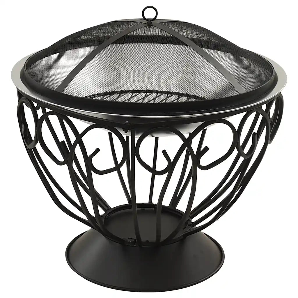 Braciere e Barbecue 2in1 e Attizzatoio 59x59x60 cm Acciaio Inox cod mxl 59387