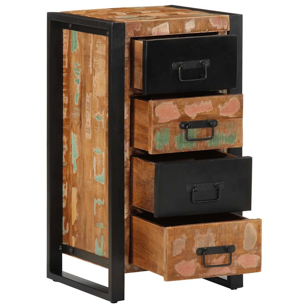 Cassettiera retrò 40 x 40 x 75 cm pratico spazio di archiviazione design unico in legno di recupero multicolore 02_0057627