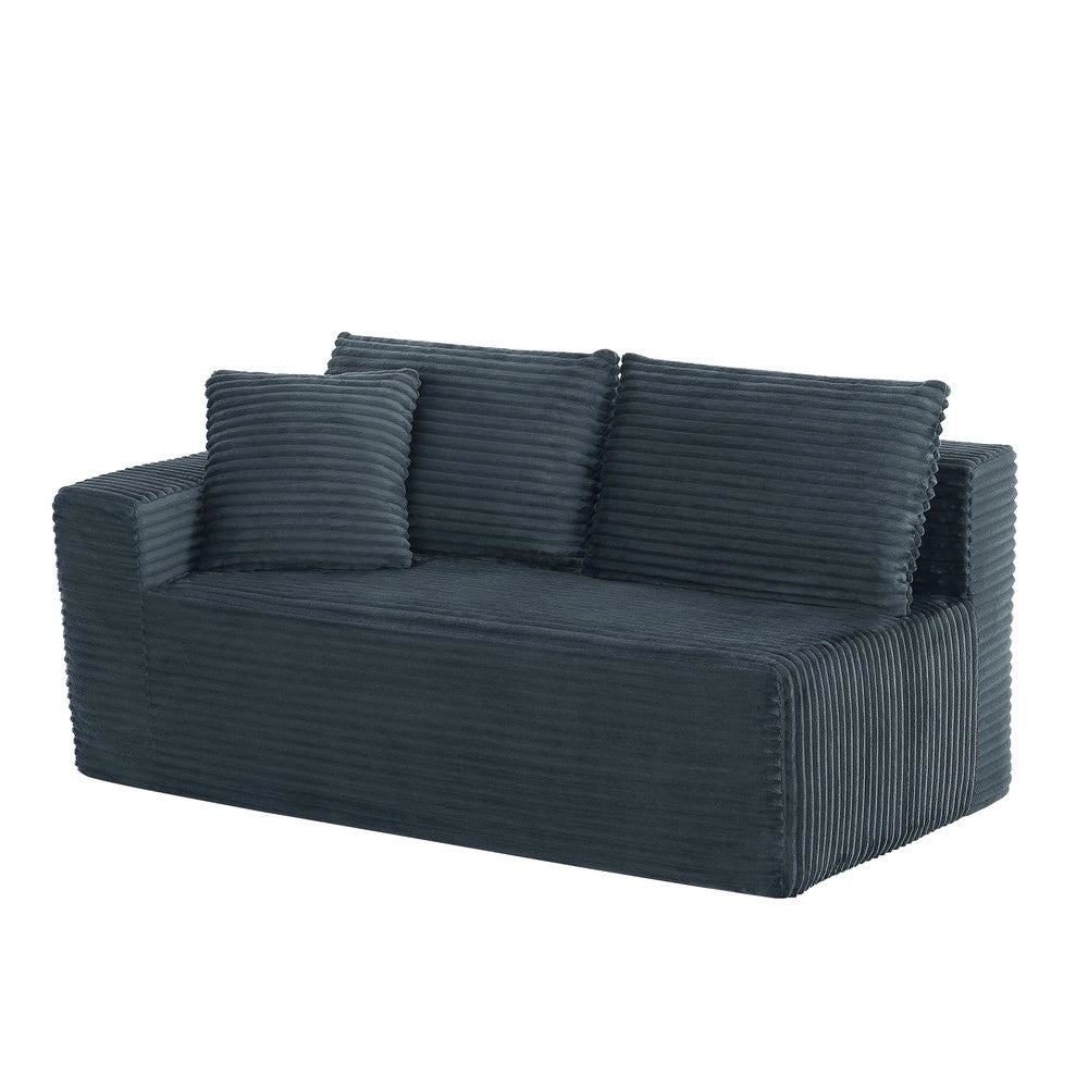 Divano angolare 3 posti con chaise longue ¨C Minimal ¨C imbottito in tessuto morbido