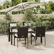 Set da Pranzo da Giardino 5 pz Nero con Cuscini in Polyrattancod mxl 76480