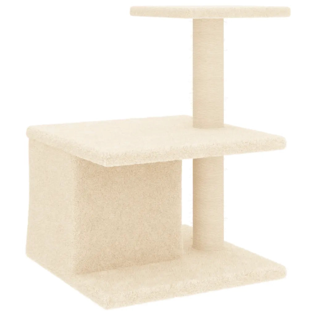Albero per Gatti con Tiragraffi in Sisal Crema 48 cm 171786