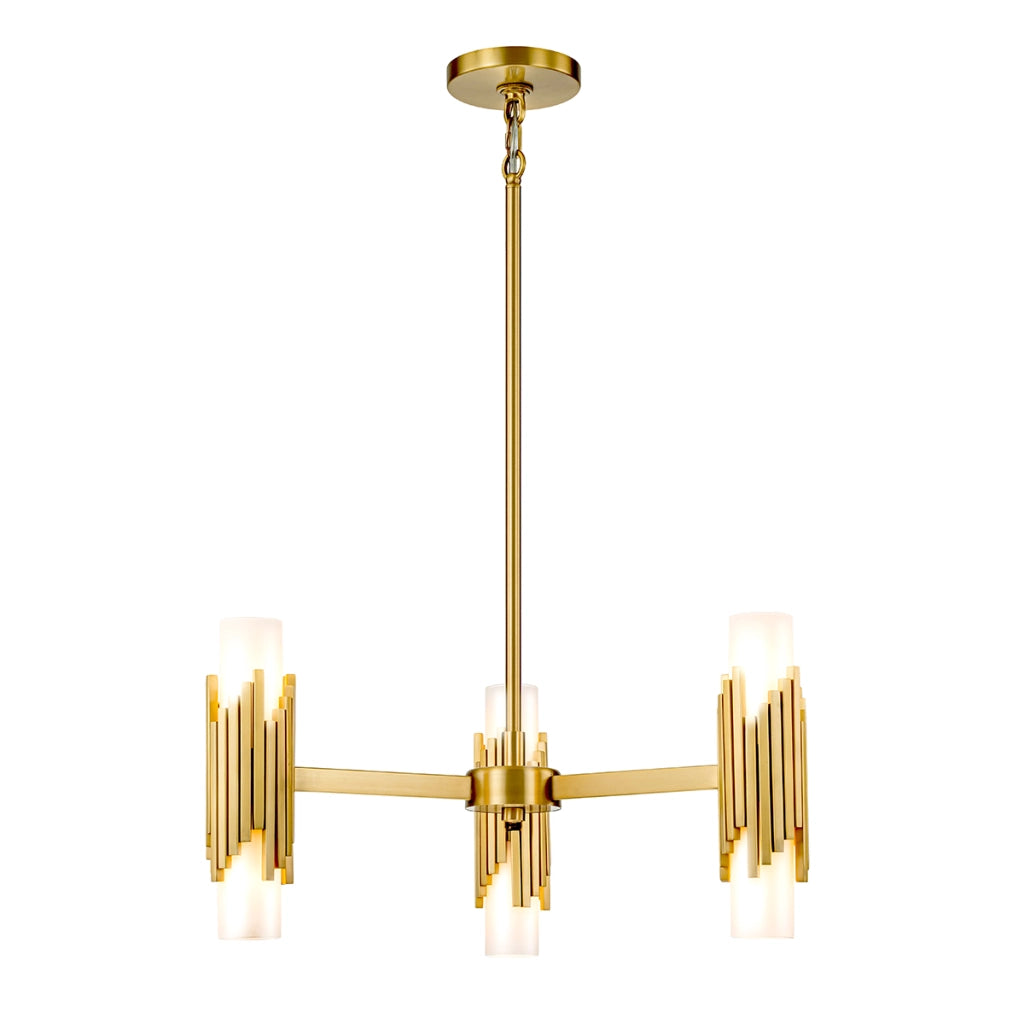 Sospensione Elstead Marvele ottone opale Ø66cm 6xE14