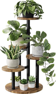 Tavolo a pioli per piante, grande scaffalatura in legno e metallo, 4 livelli, accessori per la casa, balcone, terrazza