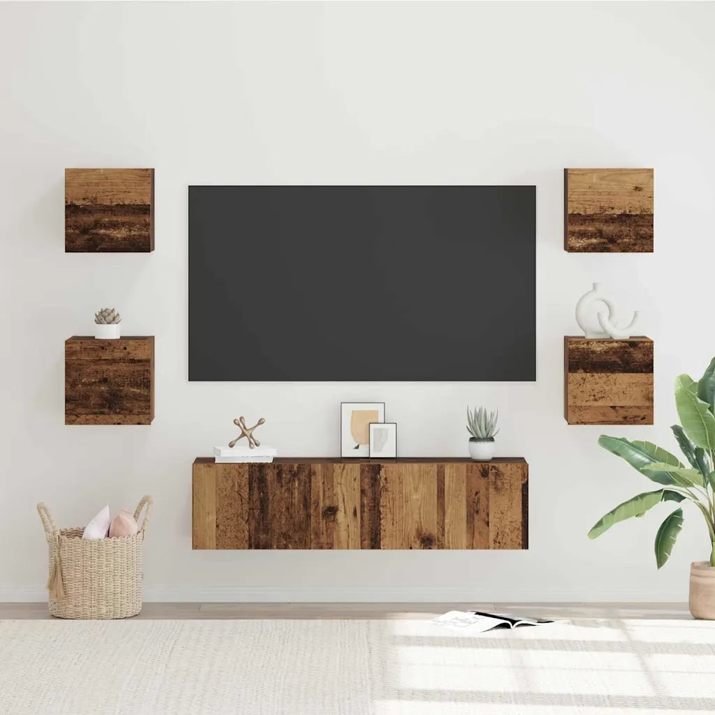 Set mobile TV 6 pcs Legno vecchio Legno multistrato 3393141