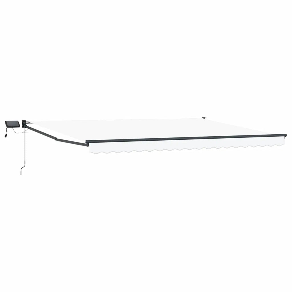 Tenda retrattile manuale con LED Bianco e Antracite 4 × 3 m