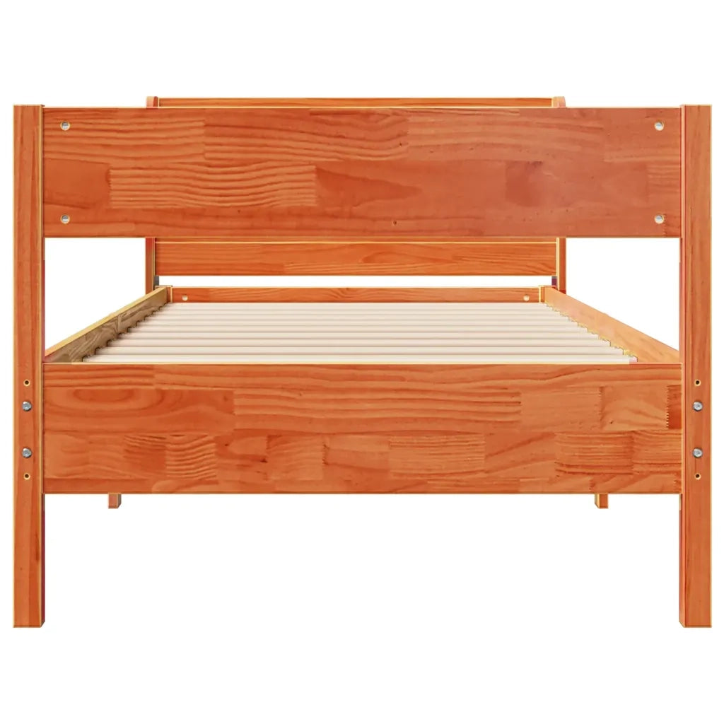 Letto senza Materasso Marrone Cera 75x190 cm in Legno di Pino 3306953