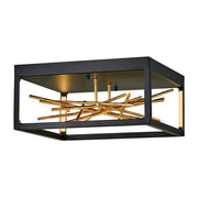 Plafoniera Industrial Nordica Styx Acciaio Nero Oro Led Integrato 8W 3000K 931Lm