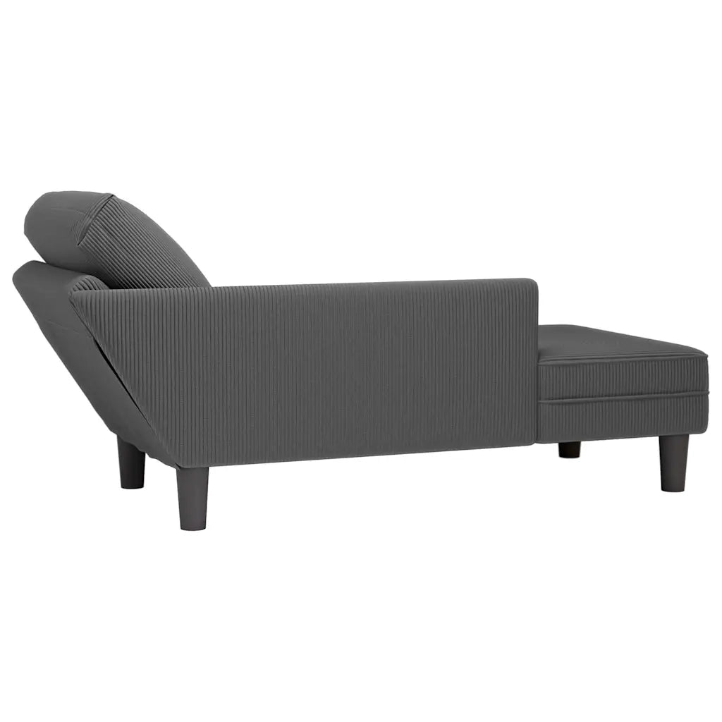 Sdraio con Cuscino Destro in Velluto a Coste Grigio Scuro CFW4301485
