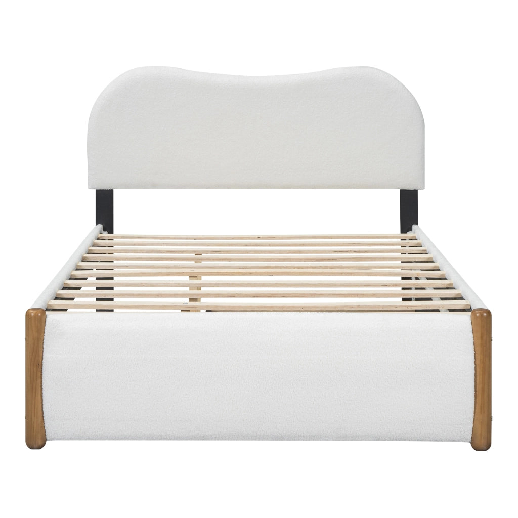 letto imbottito plush bianco 140 x 200 cm