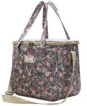 Borsa da picnic isolata grande con modello di fiori e cinghia regolabile (11,25L, A-Blu)