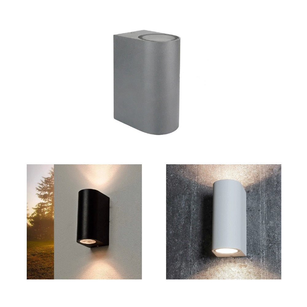 Trade Shop - Applique Da Esterno Cilindro Up&down Lampada Da Parete Giardino 2xgu10 Ip65 Es14 -