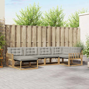 Set di divani da esterno 6 pcs Bianco e Grigio Chiaro