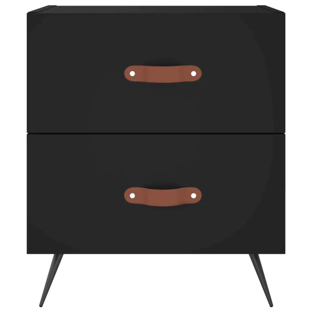 Comodini 2 pz Neri 40x35x47,5 cm in Legno Multistrato