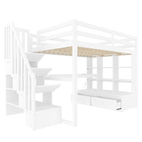 Letto a soppalco - Xylo - 140x200 cm scrivania bianco