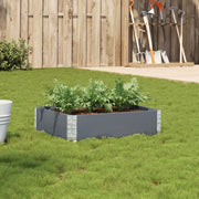 Fioriera da Giardino-Vaso da Esterno-Contenitore per Piante Grigia 80x60 cm Legno Massello di Pino