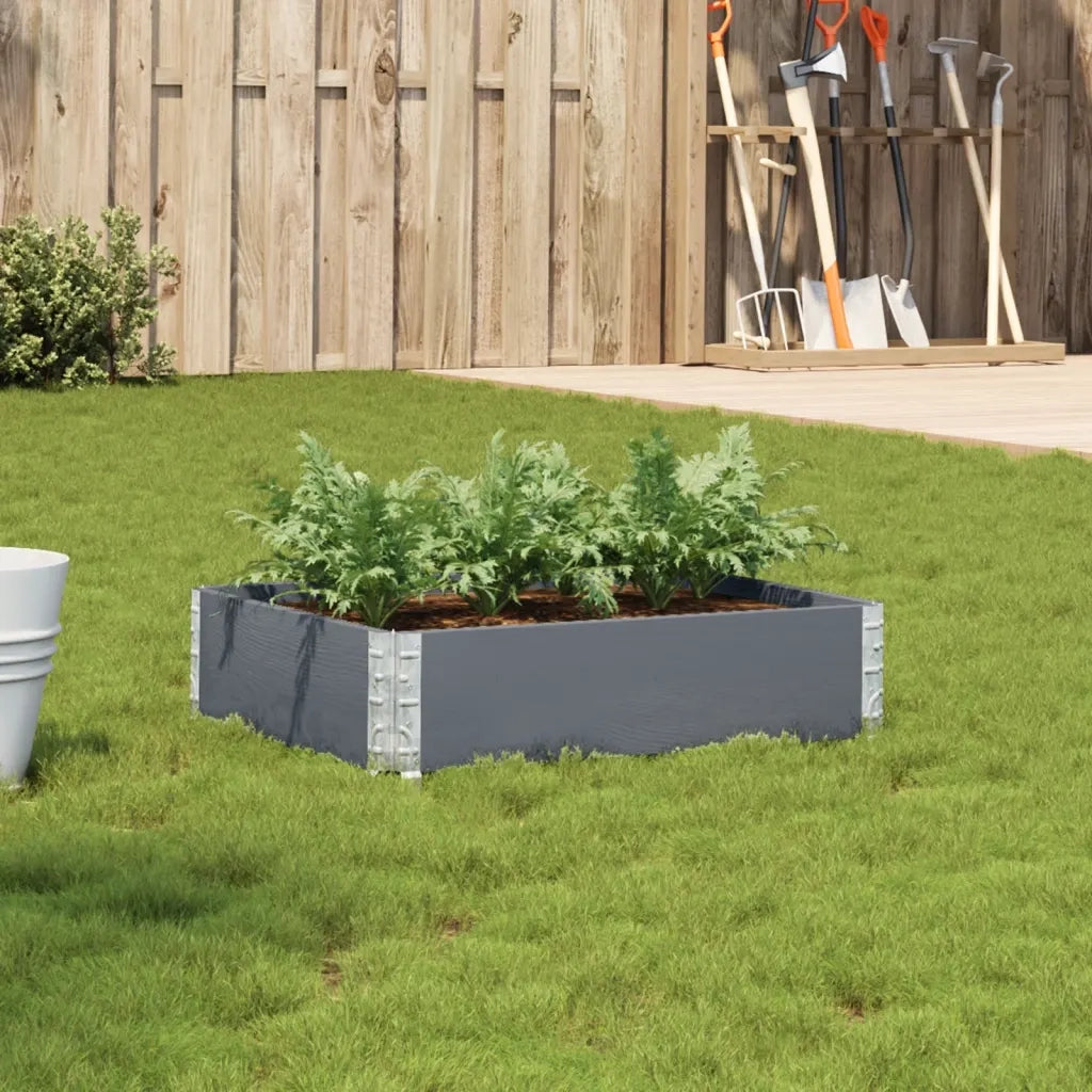 Fioriera da Giardino-Vaso da Esterno-Contenitore per Piante Grigia 80x60 cm Legno Massello di Pino