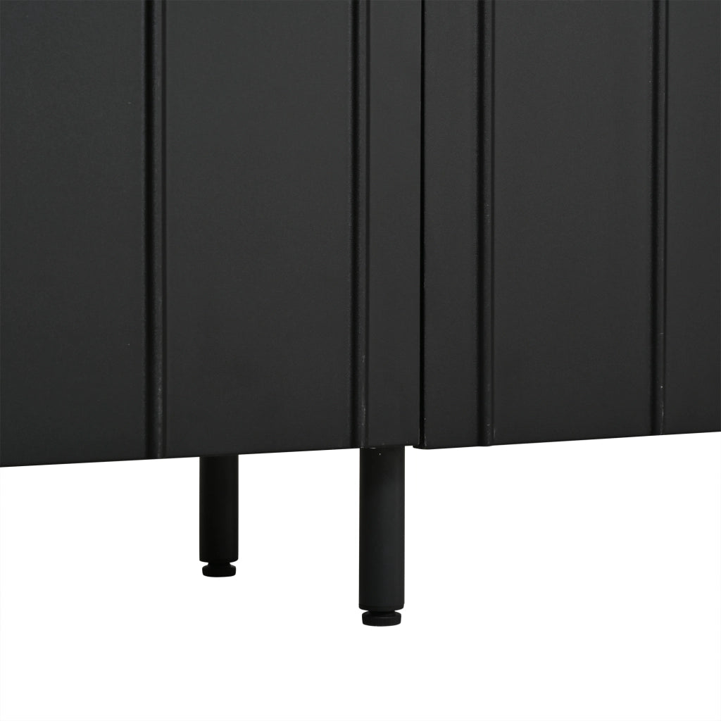 Mobile buffet 4 ante; credenza cucina 160 cm; sideboard noce e nero