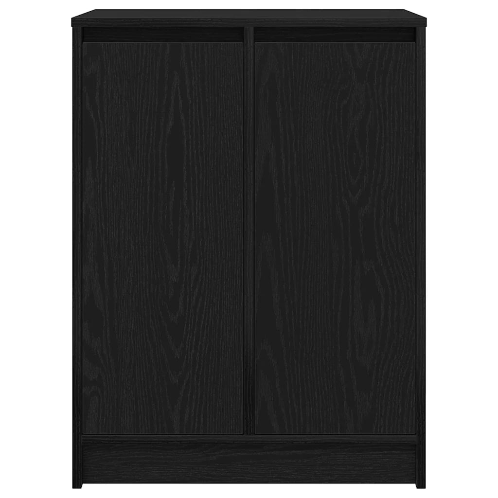 Scarpiera con 2 ante e 8 ripiani 57 x 34 x 76 cm stile moderno legno di rovere nero composito 02_0051770