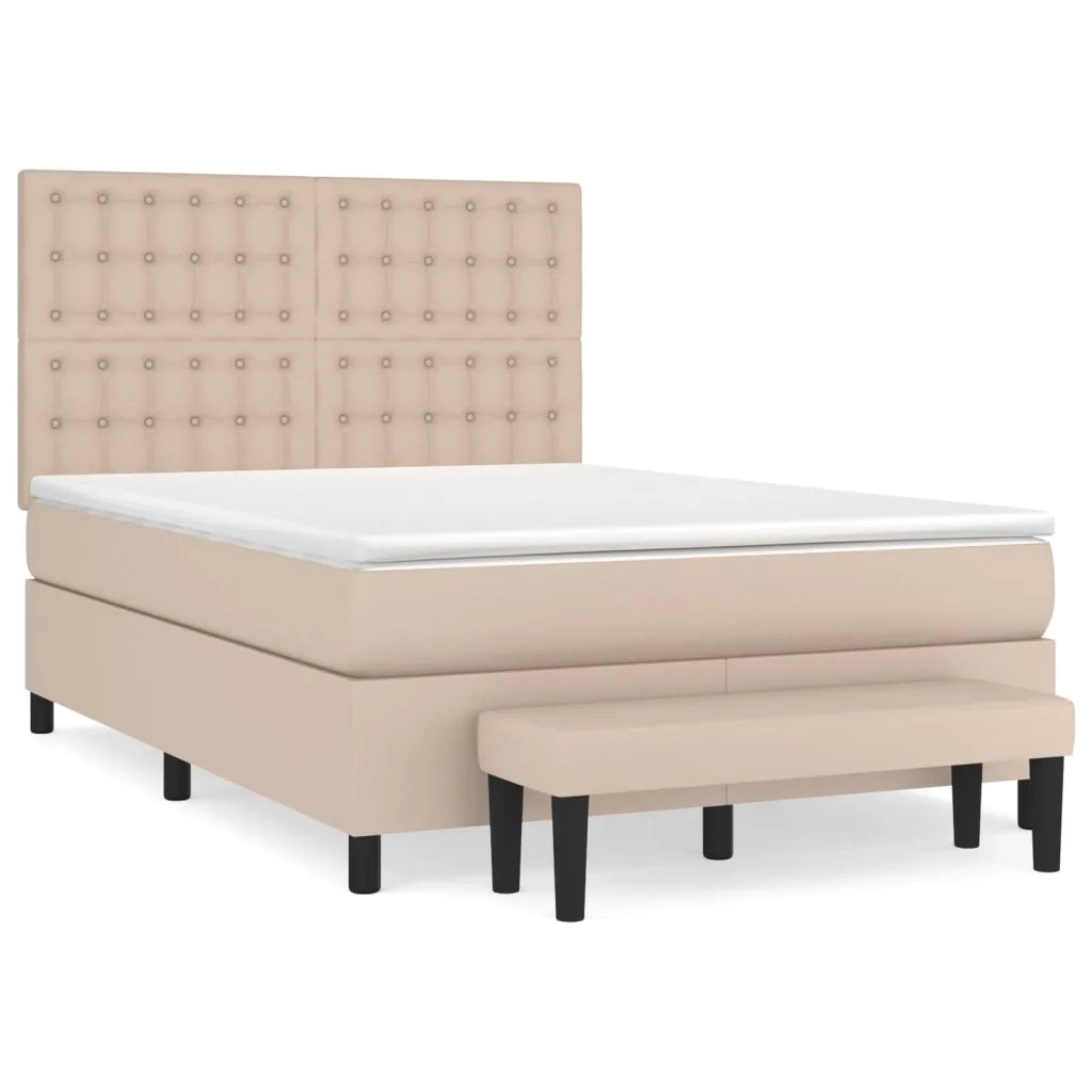 Giroletto a Molle con Materasso Cappuccino 140x190cm Similpelle