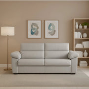 Pisogne, Divano Fisso 2 Posti Sfoderabile Made in Italy, 185x95x100h cm Grigio Chiaro