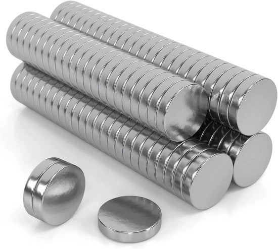 Magnetici Mini 10x2mm - Magnetici con alta forza per bacheche, uso domestico, officina e ufficio (40 pezzi) - Magnetici in neodimio di alta qualità - Zaffera argento