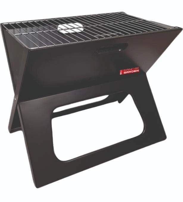 Sandrigarden SG 44-29 Barbecue da Tavolo a Carbone Griglia Cromata Area Cottura 44x29 cm colore Nero