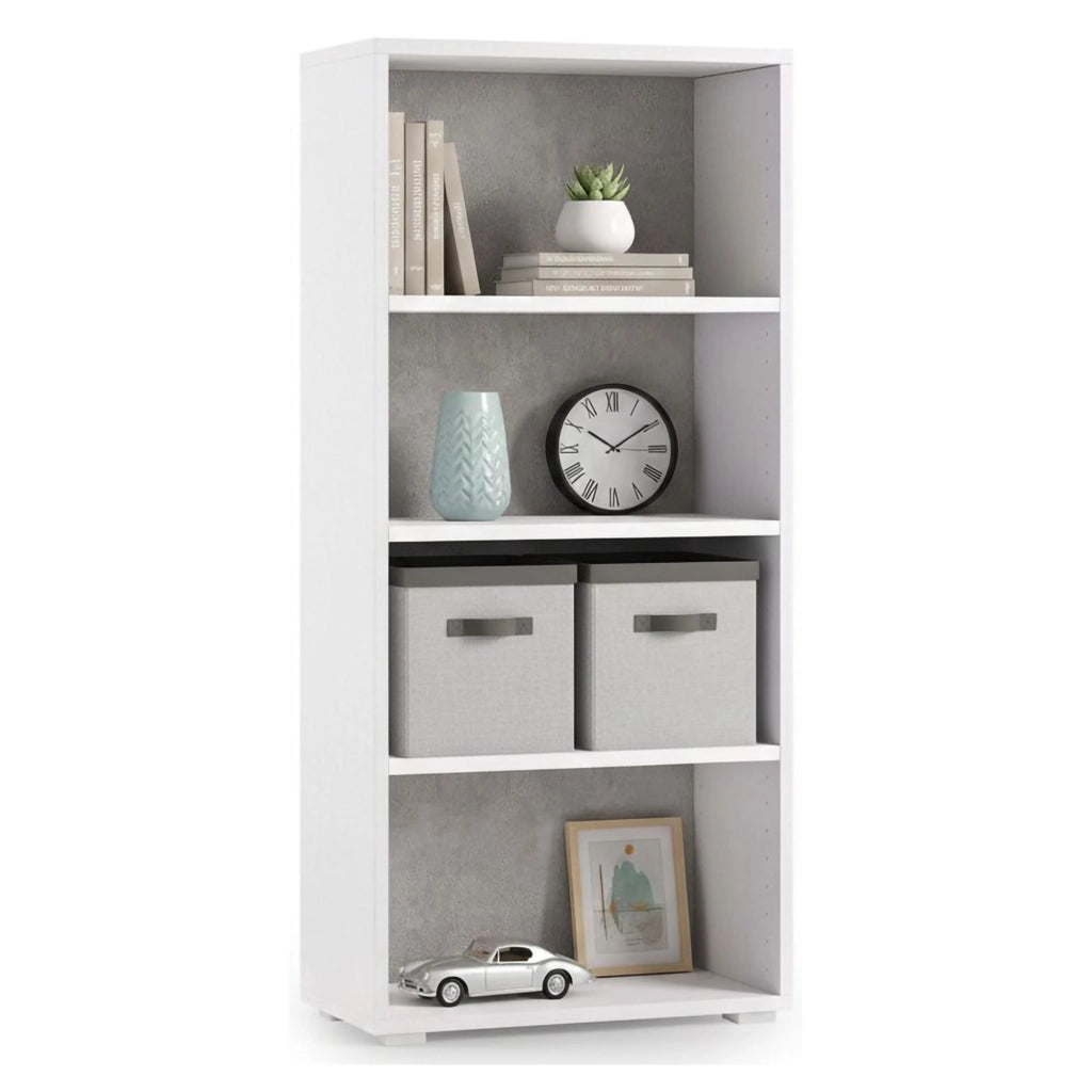 Biblioteca Aky, Libreria 3 Ripiani Made in Italy, 60x30x130h cm Bianco