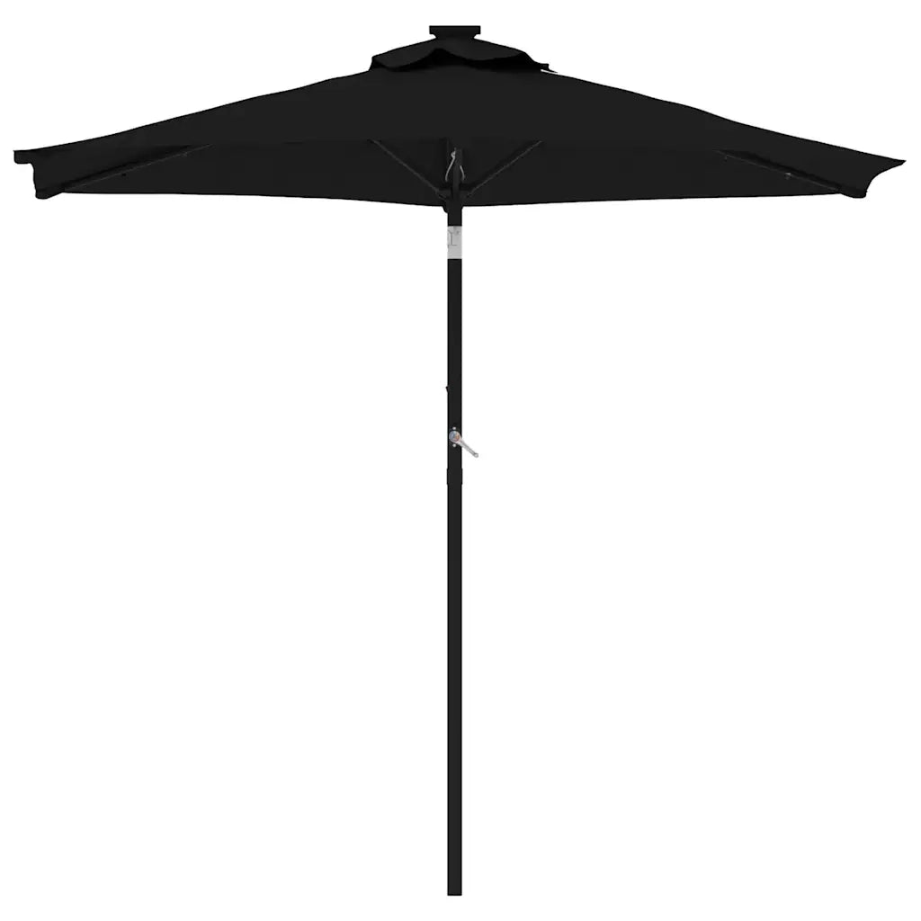 Ombrellone Giardino con LED Palo Acciaio Nero 225x225x212 cm 4005072