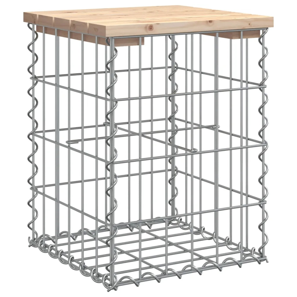 Panca Giardino Design Gabbione-Sgabello-Panca da esterno 33x31x42 cm Legno Massello Pino
