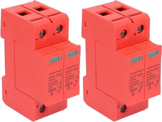 Apparecchio di protezione contro sovratensioni Bliksembeveiliging per uso domestico DC 2P 20Ka fino a 40Ka - Bassa tensione Apparecchio di protezione contro fulmini con finestra visiva - 2 pezzi.