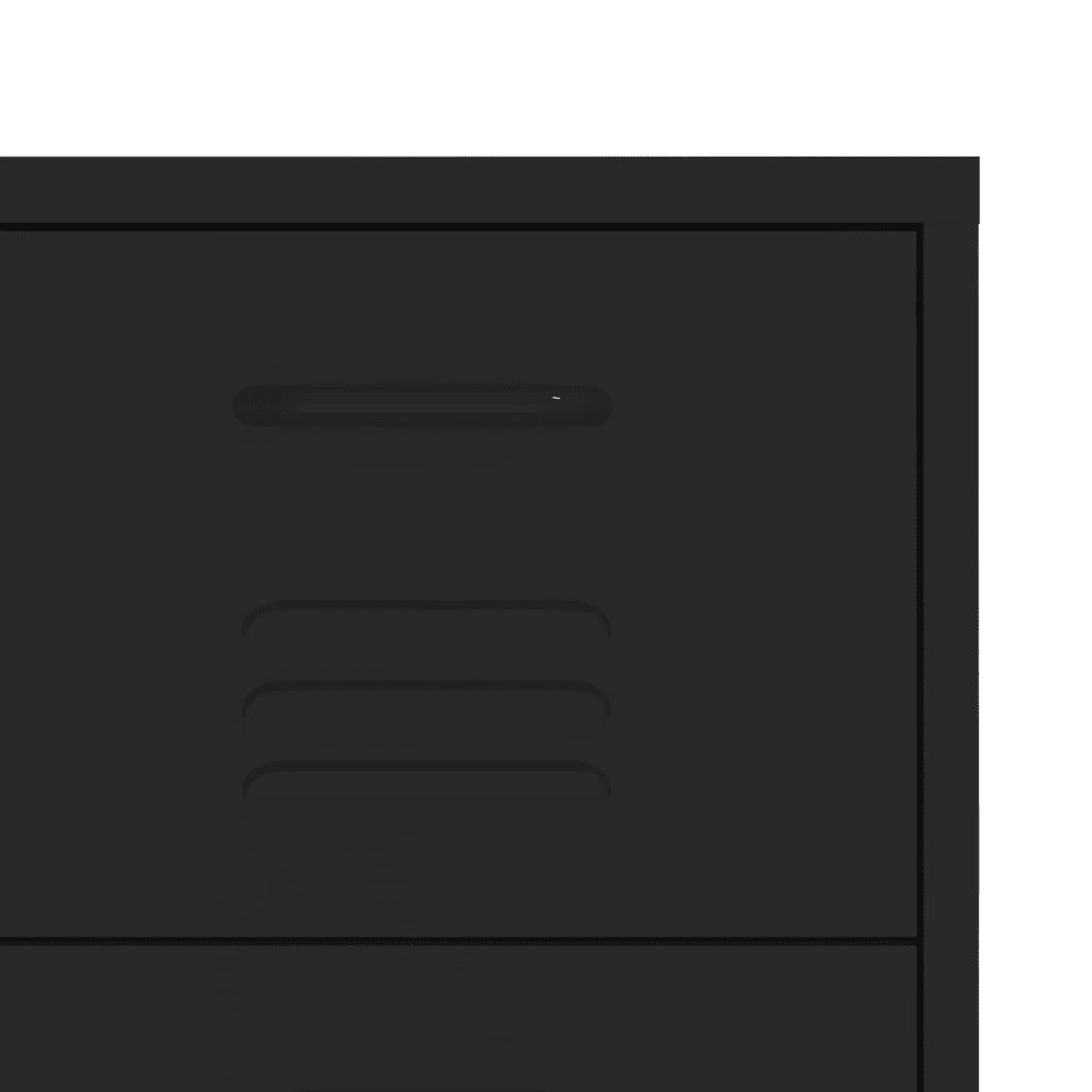 Cassettiera Nera 80x35x101,5 cm in Acciaio cod mxl 48089