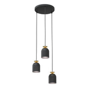 Lampada a sospensione Target in acciaio nero e dettagli oro