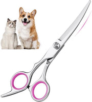 Taglieri per capelli animali a curva 6 pollici in acciaio inossidabile (rosa)