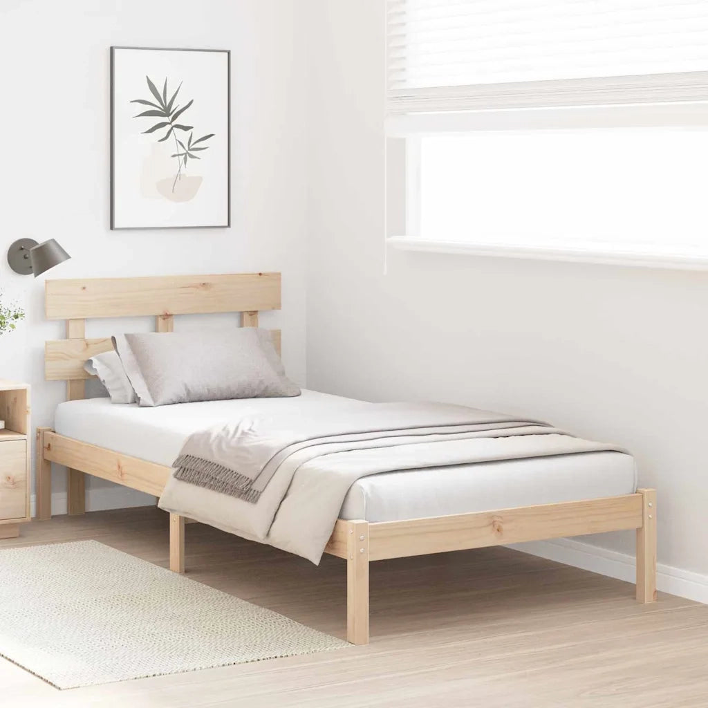 Struttura del letto Marrone 75 x 190 cm Legno massello di pino 872146
