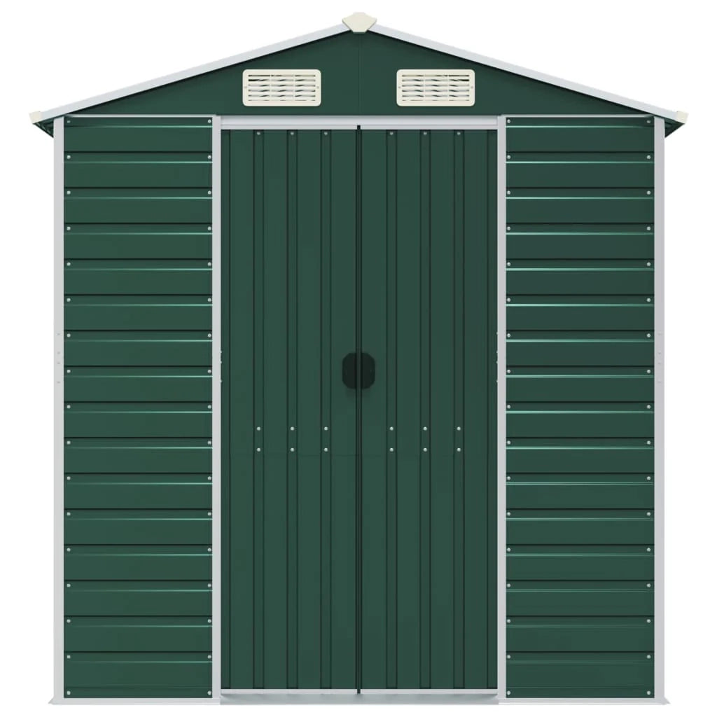 Casetta da giardino cabina ripostiglio casetta da esterno robusta casetta per attrezzi 191 x 980 x 198 cm acciaio zincato verde 02_0022357