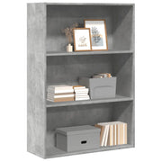 Libreria-Scaffale per Libri-Mobile di Stoccaggio Grigio Cemento 80x30x114 cm in Legno Multistrato