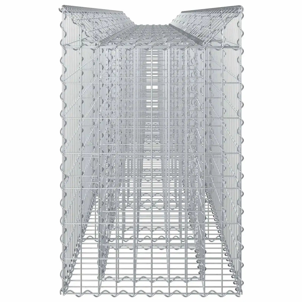 Letto rialzato in gabbione 3 pz Argento CFW7704035