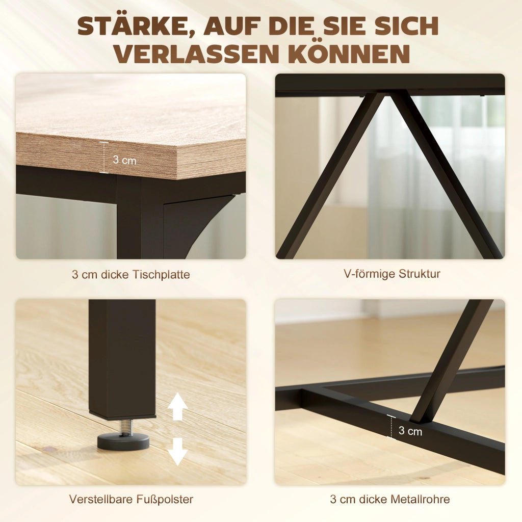 Tavolo da pranzo allungabile per 6-8 persone rettangolare effetto legno naturale ¨C Xylo ¨C 180x80x75,5 cm