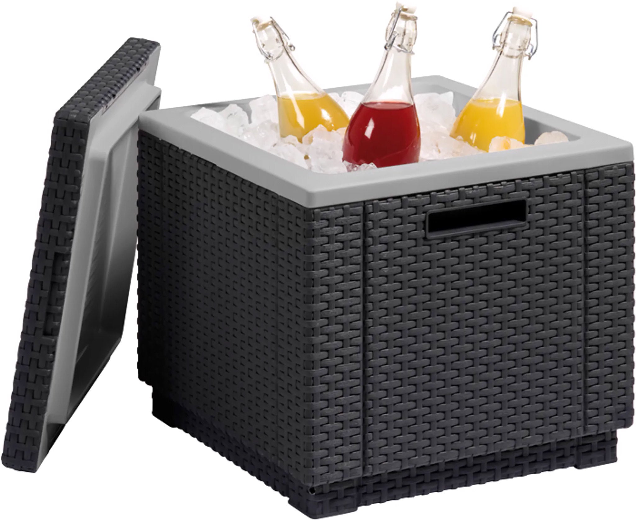 Tavolino Portaghiaccio da Giardino 55x55x39 cm in Resina Keter Ice Cube Antracite