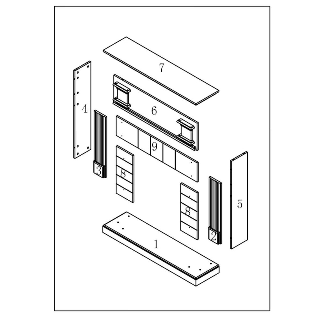 Sined Cornice Camino Caldera Bianco Made In Europe Per Inserto Elettrico Caminetto Vulcano Da 60 Cm o Bruciatore Ispica Da 75 Cm Design Classico Senza Tempo