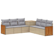 Set di divani 7 pcs Beige e Grigio Chiaro 3448893