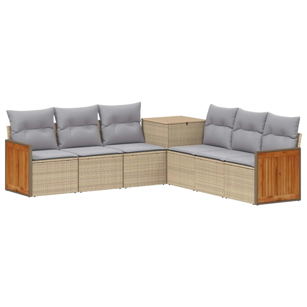 Set di divani 7 pz Beige e Grigio Chiaro 3448893