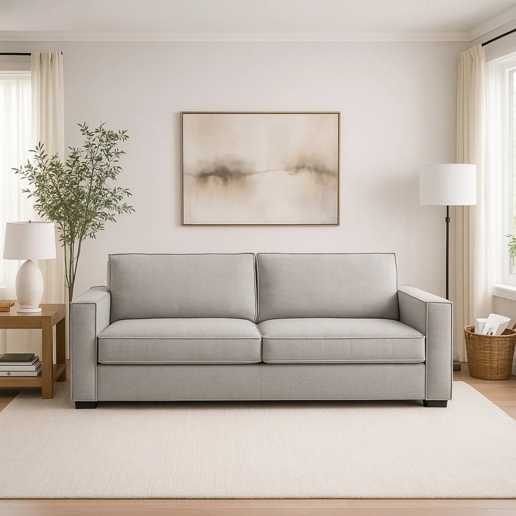 Divano fisso Aglientu, Divano a 2 posti, Made in Italy, SofÒ  Soggiorno in tessuto, con Braccioli slim, cm 160x95h90, Grigio
