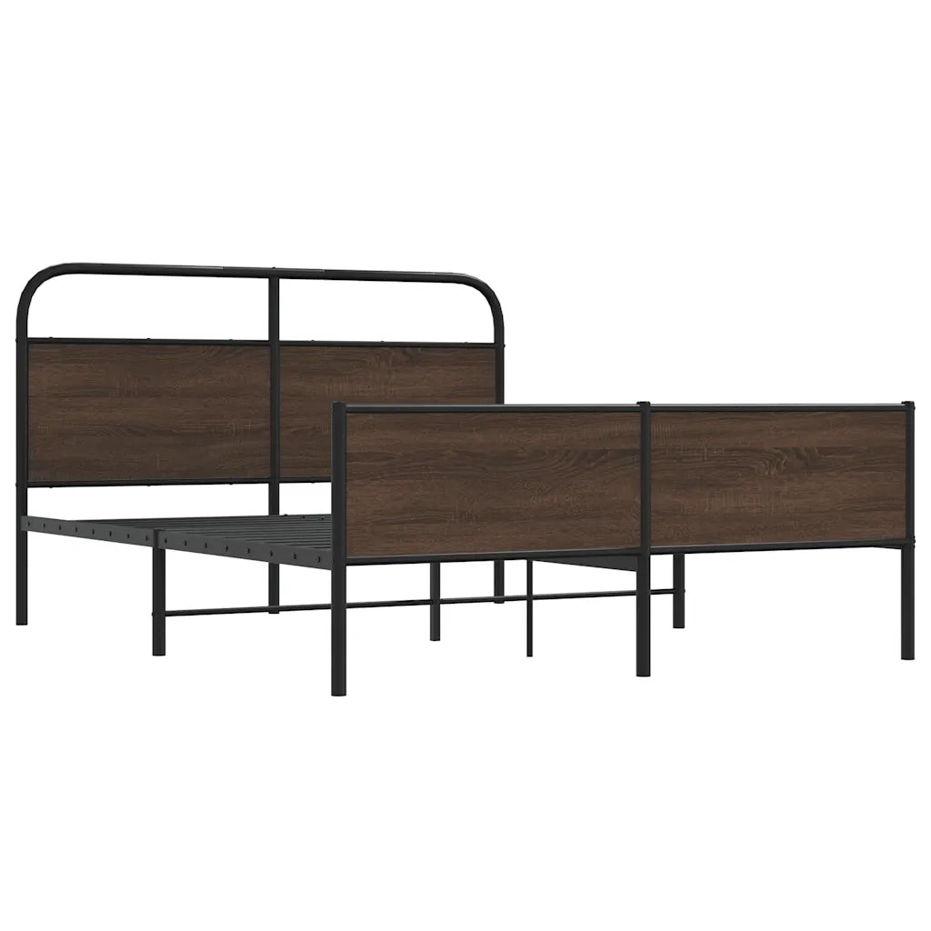 Giroletto senza Materasso in Metallo-Struttura Letto Rovere Marrone 160x200 cm 463299