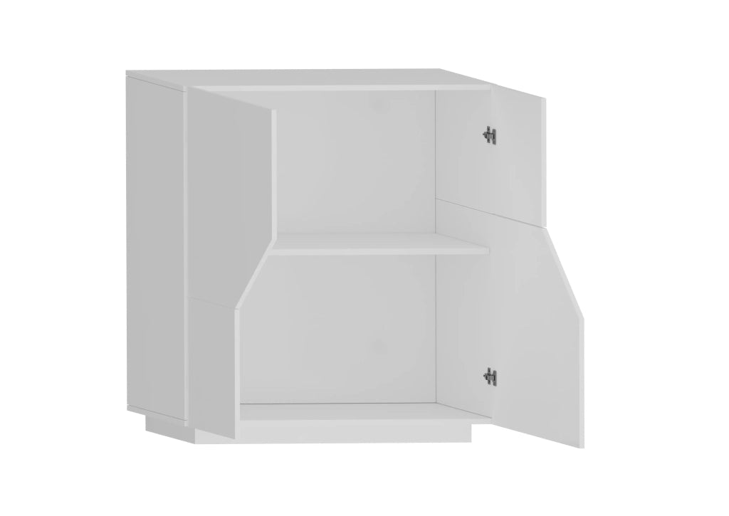 Credenza 80x43cm madia bianca 2 vani soggiorno camera cucina Adara